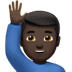 🙋🏿‍♂️ man raising hand: dark skin tone display on Apple